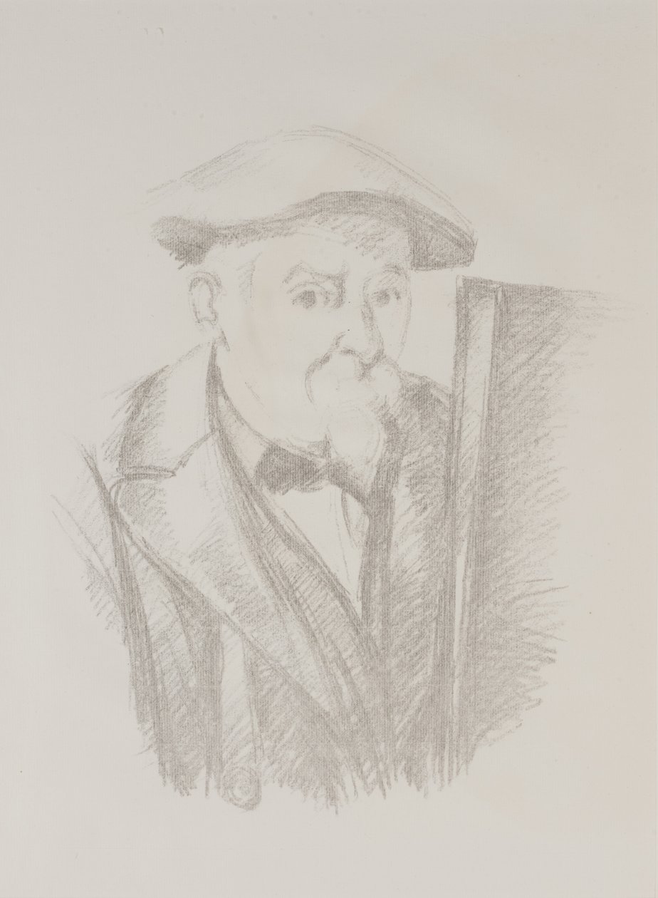 Selbstporträt vor einer Staffelei von Paul Cézanne
