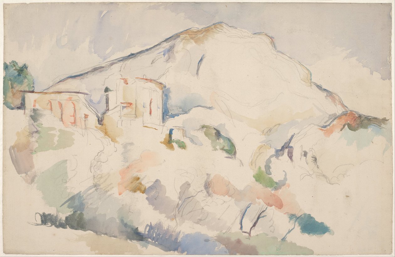 Château Noir und Mont Sainte-Victoire, ca. 1890-1895 von Paul Cézanne