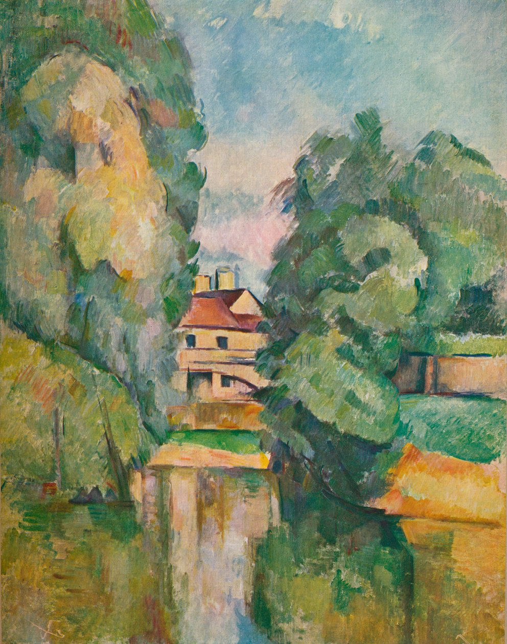 Landhaus an einem Fluss, um 1890 von Paul Cézanne