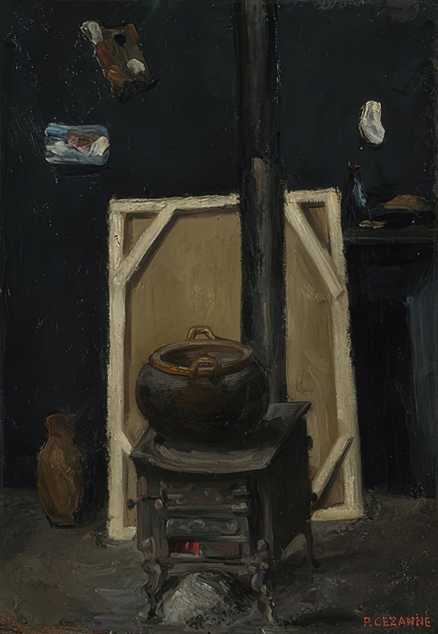 Der Ofen im Atelier. Um 1865 von Paul Cézanne