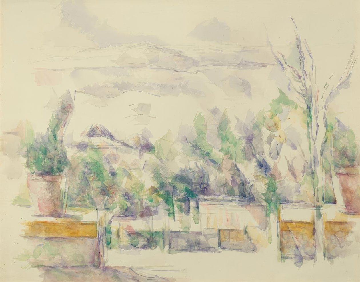 Die Terrasse des Gartens der Lauves von Paul Cézanne