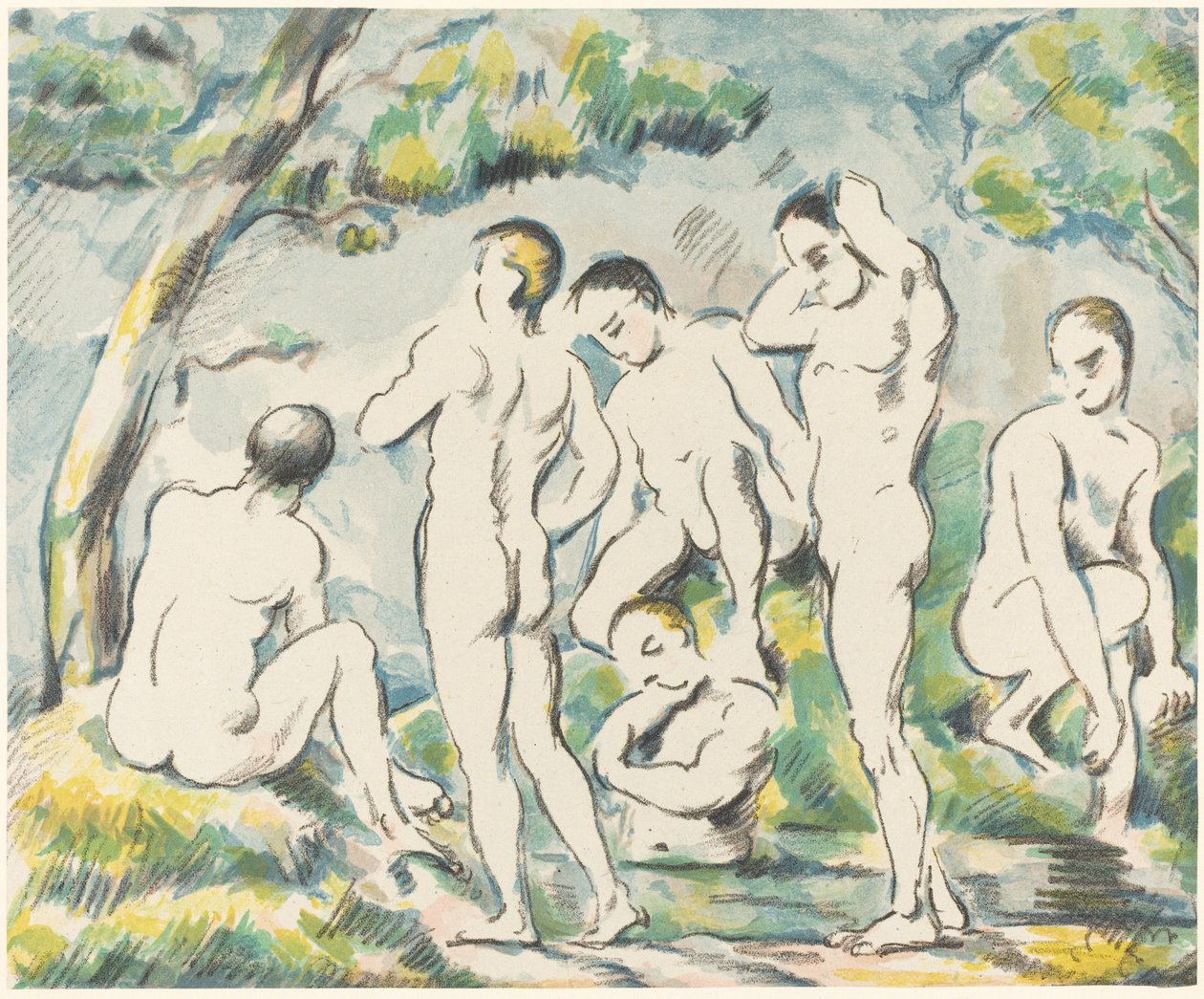 Die Badenden Kleine Platte, 1897 von Paul Cézanne