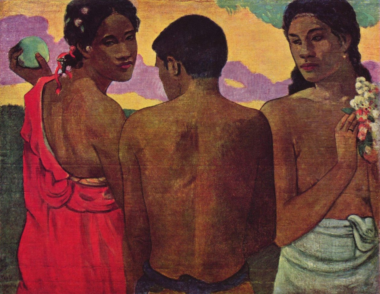 Drei Tahitianer, oder Gespräch von Paul Gauguin
