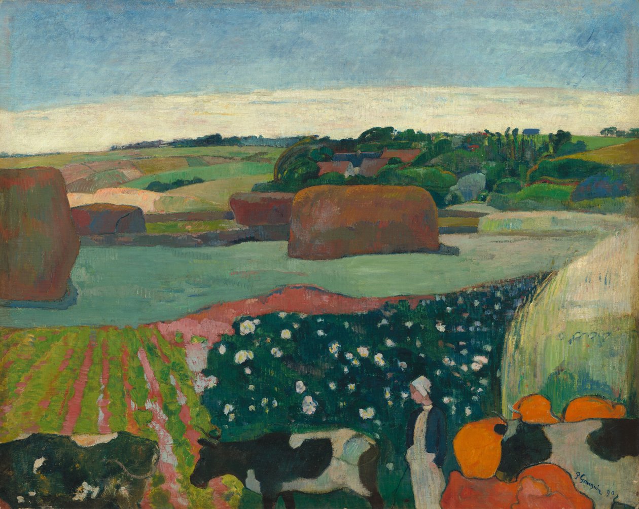 Heuhaufen in der Bretagne, 1890 von Paul Gauguin