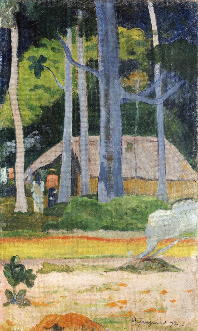 Hütte in den Bäumen von Paul Gauguin