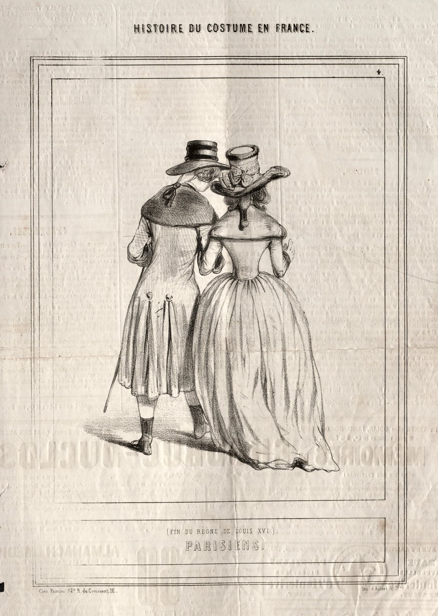 Histoire du Costume en France: Parisiens, 1843 von Paul Gavarni