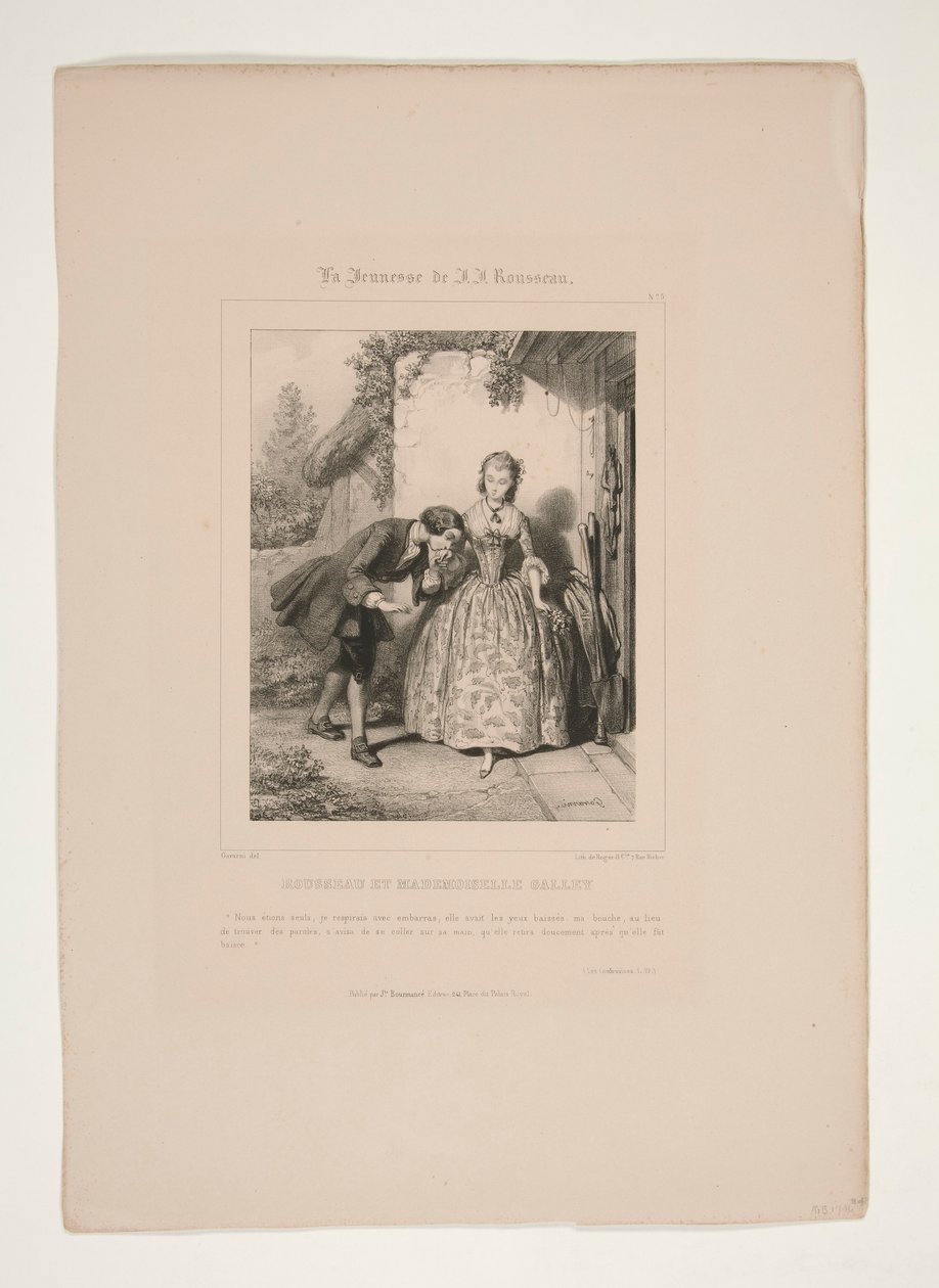 Rousseau und Mademoiselle Galley von Paul Gavarni