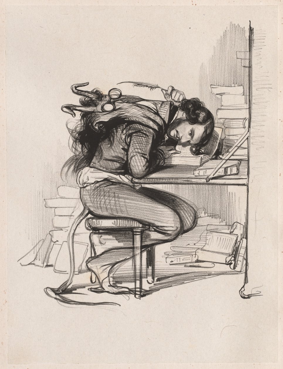 Émile Forgues Old Nick, um 1835-1840 von Paul Gavarni