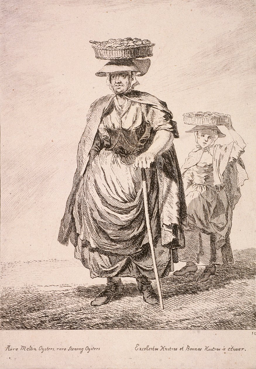 Zwei Austernverkäufer, Rufe von London, 1760 von Paul Sandby