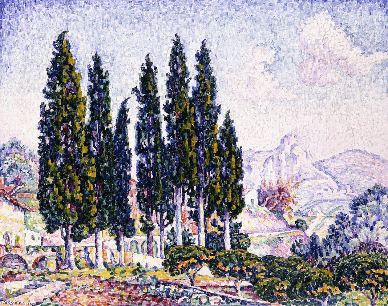 Ein Garten in Saint-Paul von Paul Signac