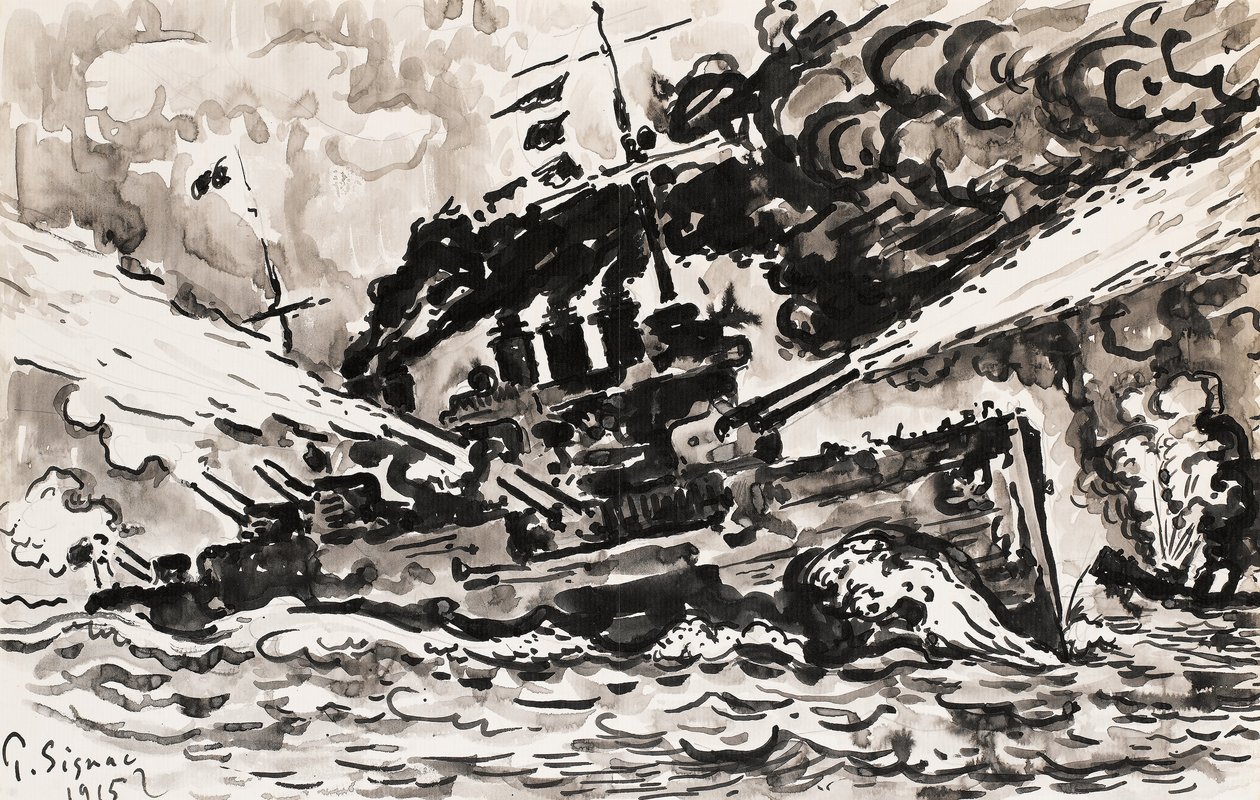 Kampfschiff von Paul Signac