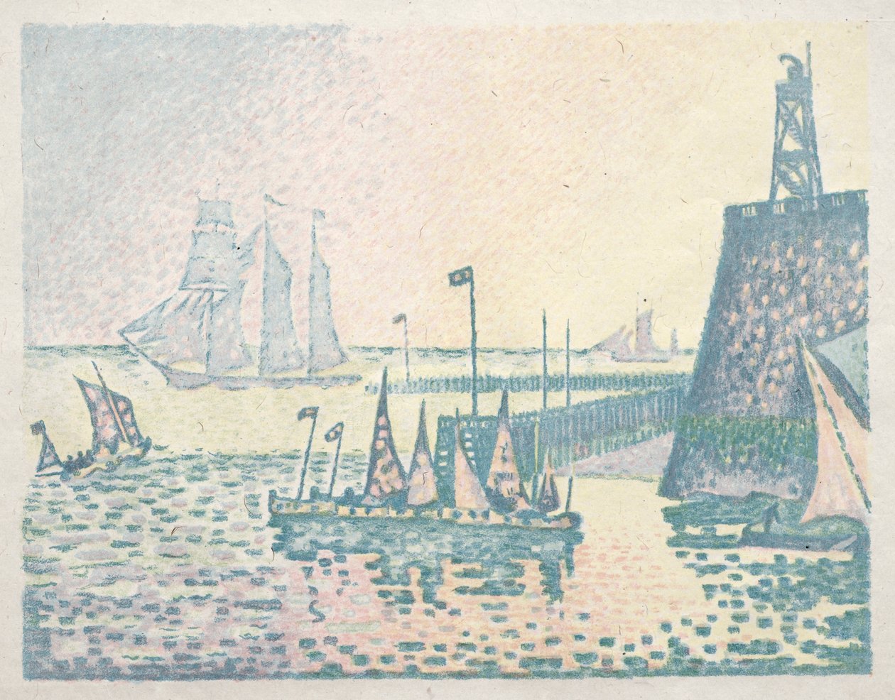Abend, der Steg in Vlissingen, 1898 von Paul Signac