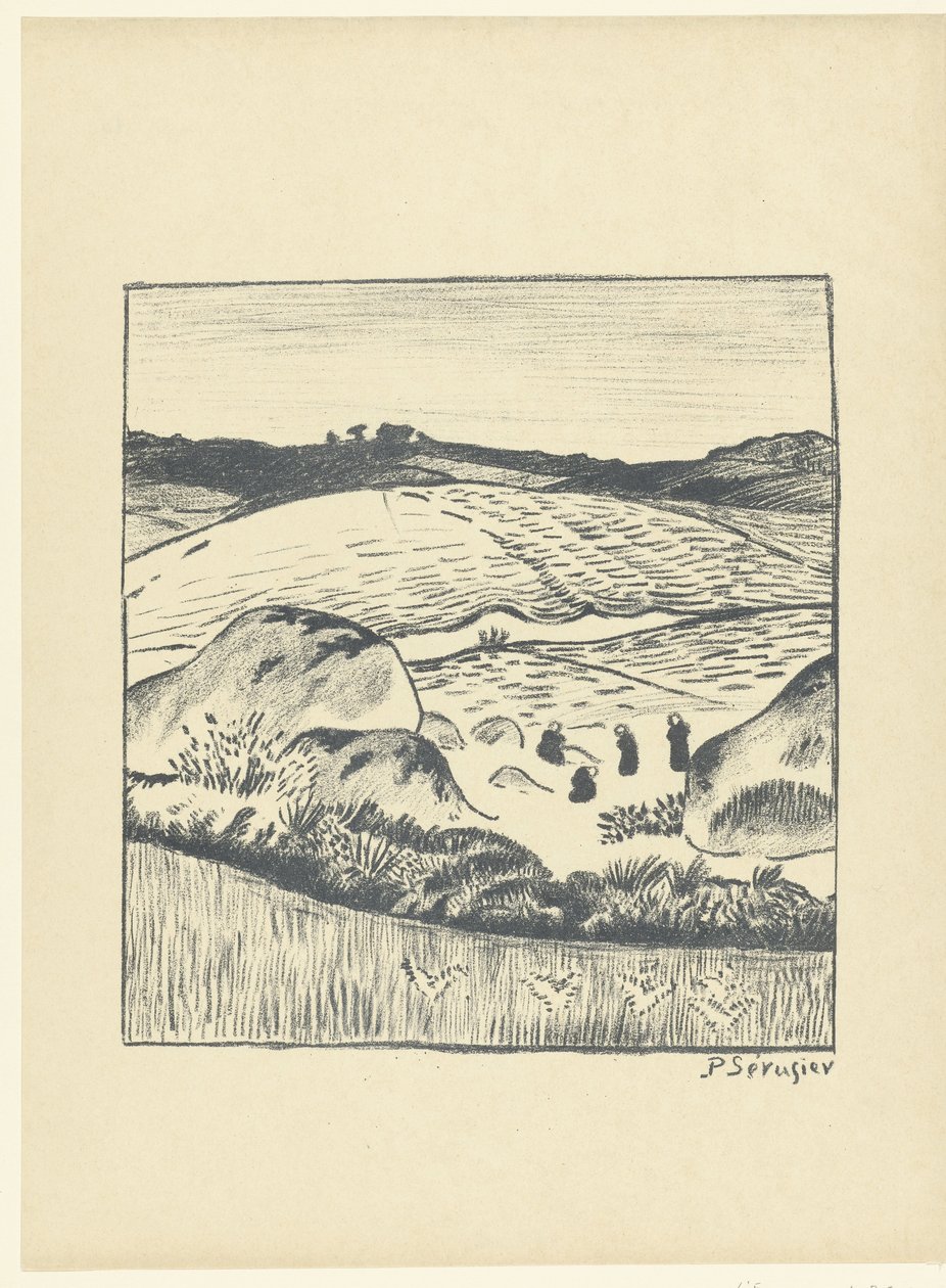 Hügellandschaft mit Feldern von Paul Sérusier