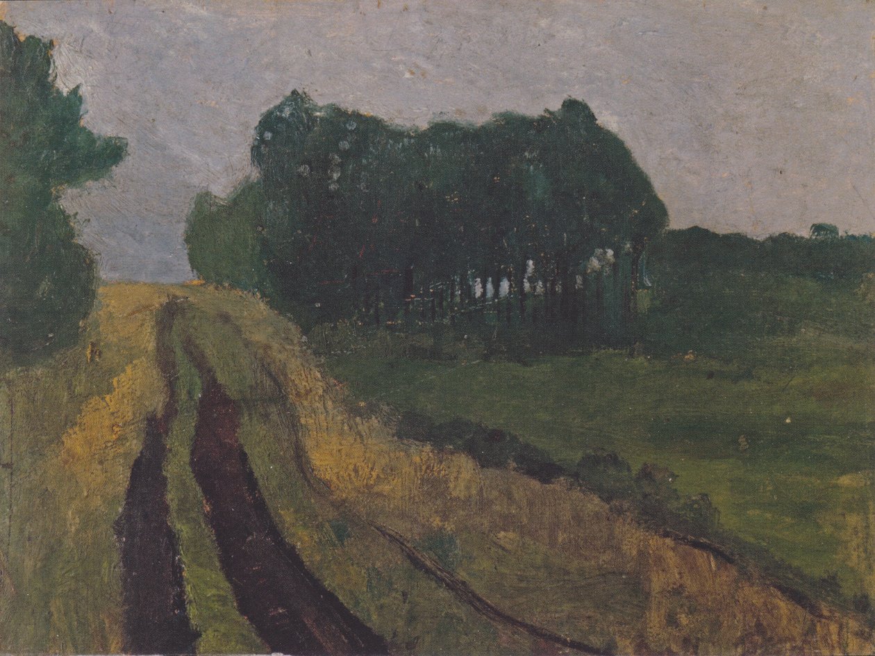Abendliche Landschaft mit Föhren von Paula Modersohn Becker