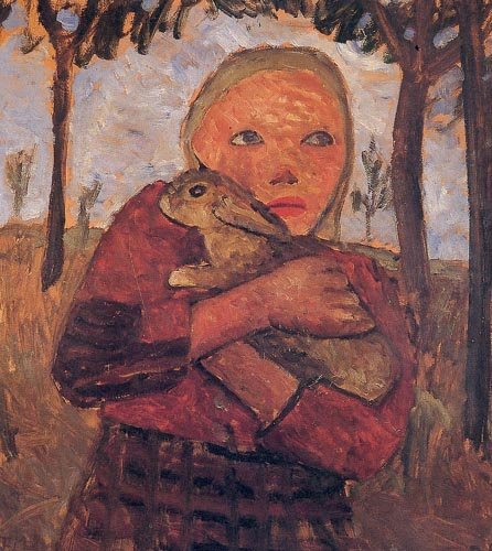 Mädchen mit Kaninchen von Paula Modersohn Becker
