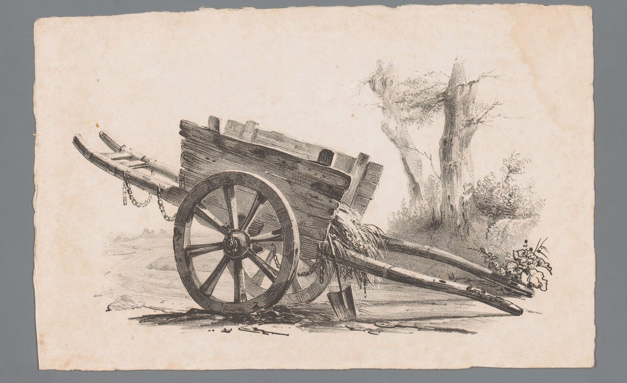 Wagen mit zwei Rädern von Paulus Lauters (attributed to)