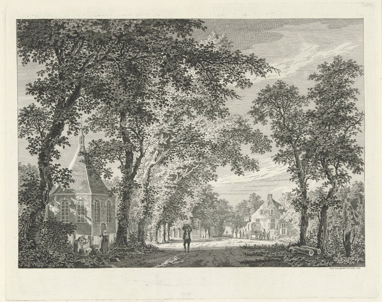 Dorfansicht in Driebergen, 1754 von Paulus van Liender