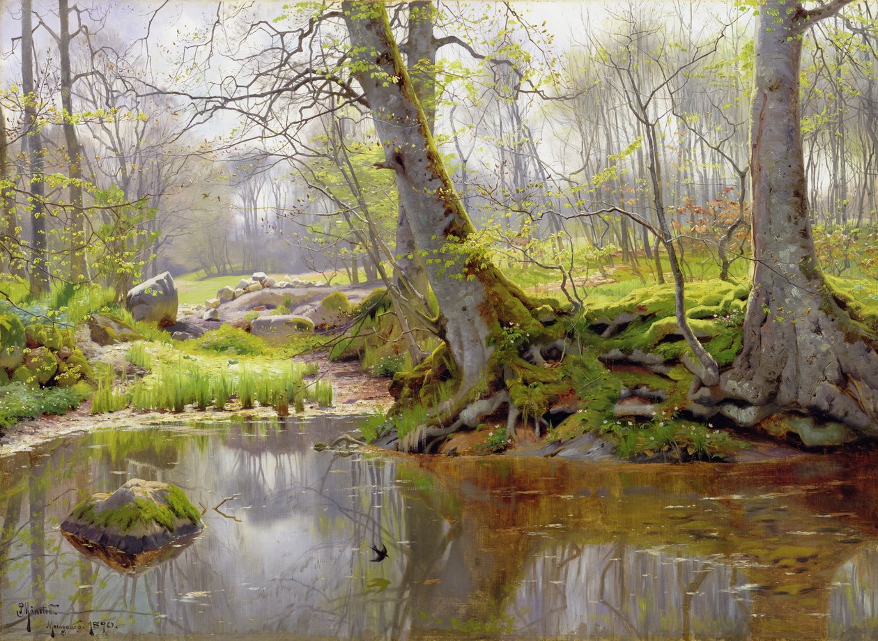 Waldteich, 1890 von Peder Monsted