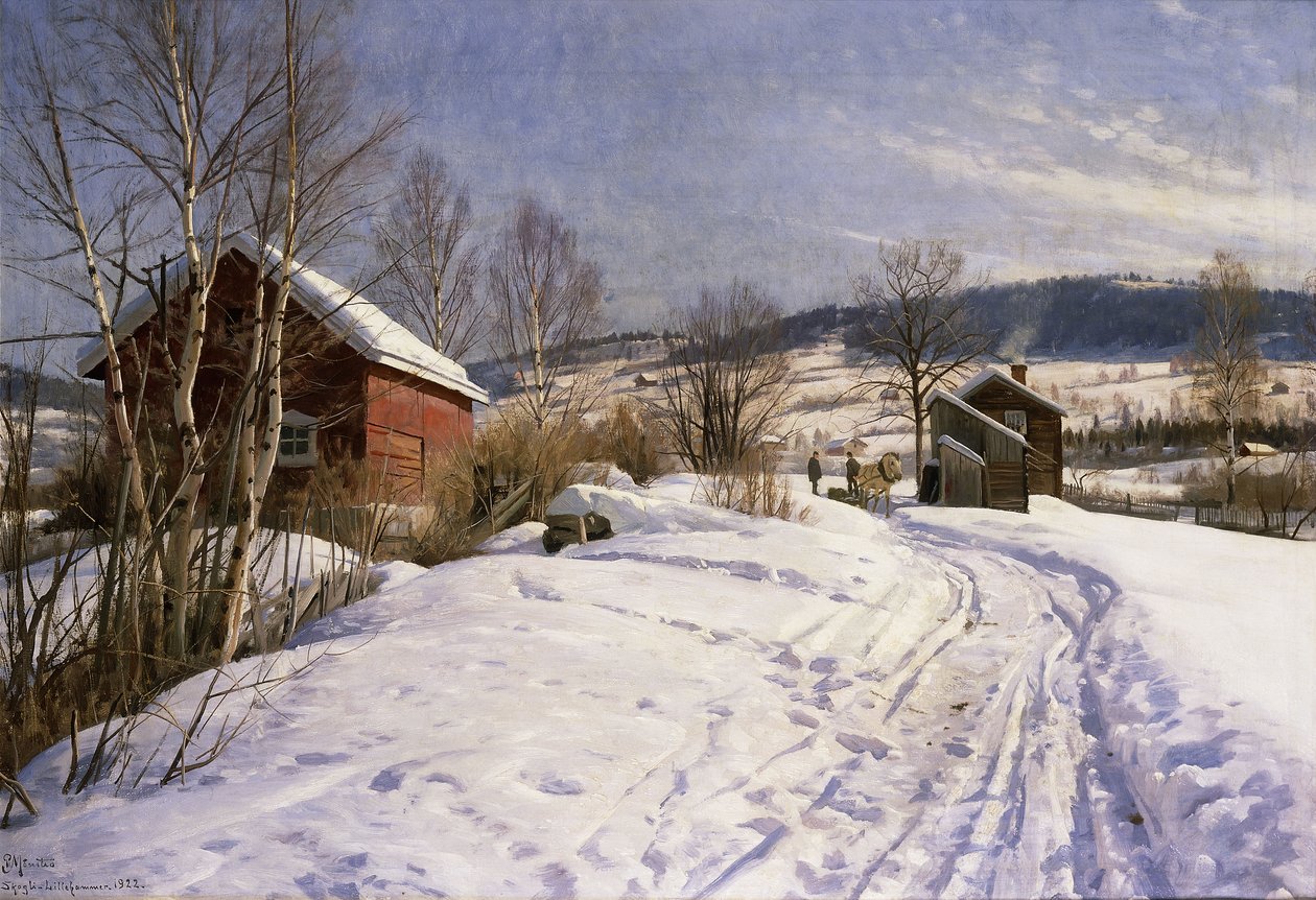 Eine Winterlandschaft, Lillehammer von Peder Monsted
