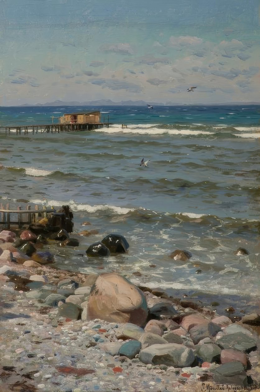 Am Strand von Peder Monsted