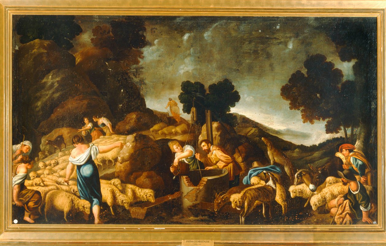 Jakob und Rahel am Brunnen von Pedro Orrente