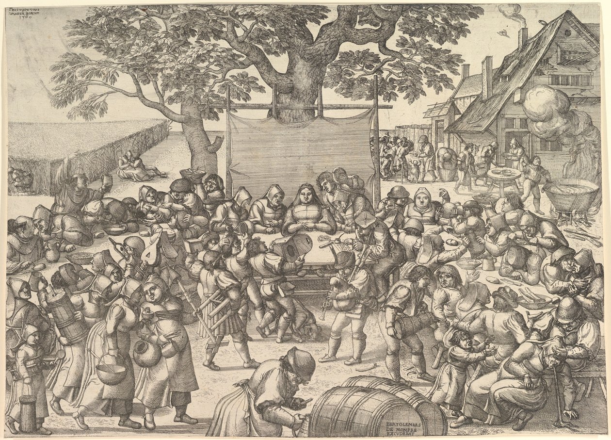 Bauernhochzeit, 1560 von Peeter van der Borcht