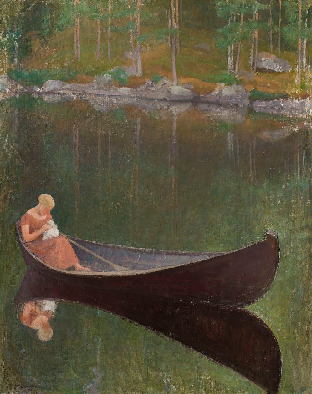 Frau in einem Boot, 1924 von Pekka Halonen
