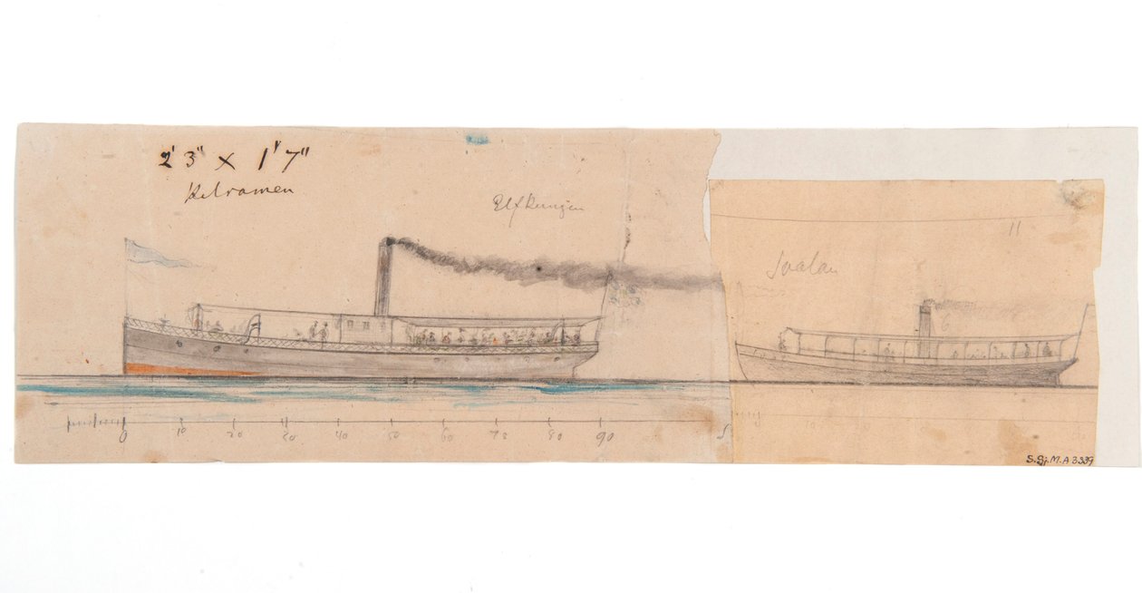 Dampfschiff ELFKUNGEN; Dampfschiff SVALAN von Per Wilhelm Cedergren
