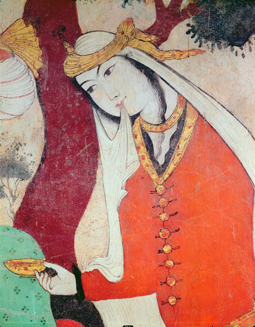 Frau vom Hofe von Schah Abbas I., 1585-1627 (Detail) von Persian School