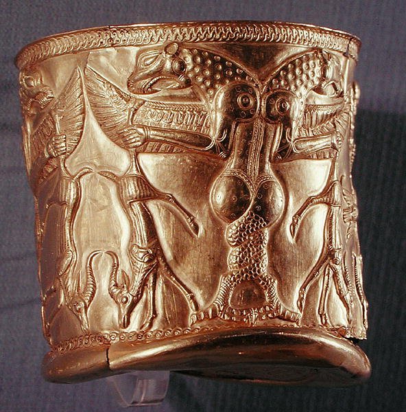 Kelch, mit mythologischen Kreaturen verziert, nordwestlicher Iran, ca. 1200-1100 v. Chr. von Persian School