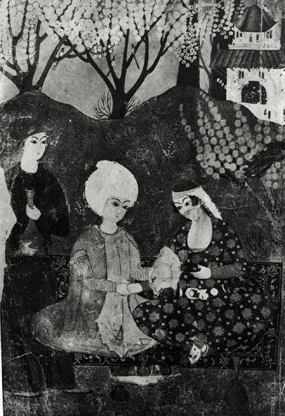 Mann und Frau im Garten von Persian School