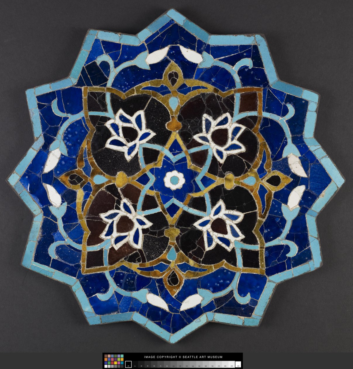 Fliese mit zwölfzackigem Stern von Persian School