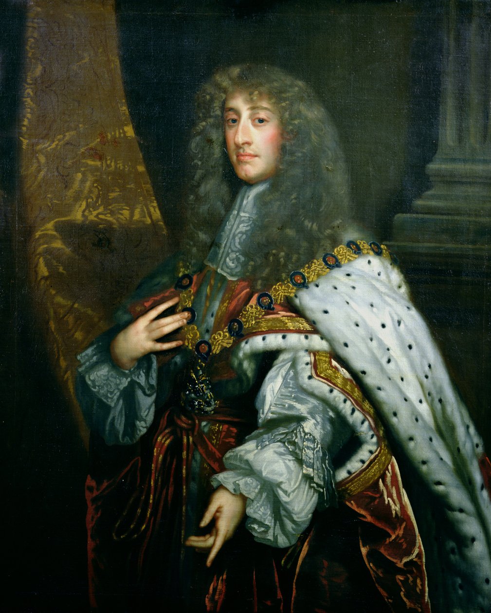 Porträt von James II (1633-1701) in Garter-Roben von Peter Lely