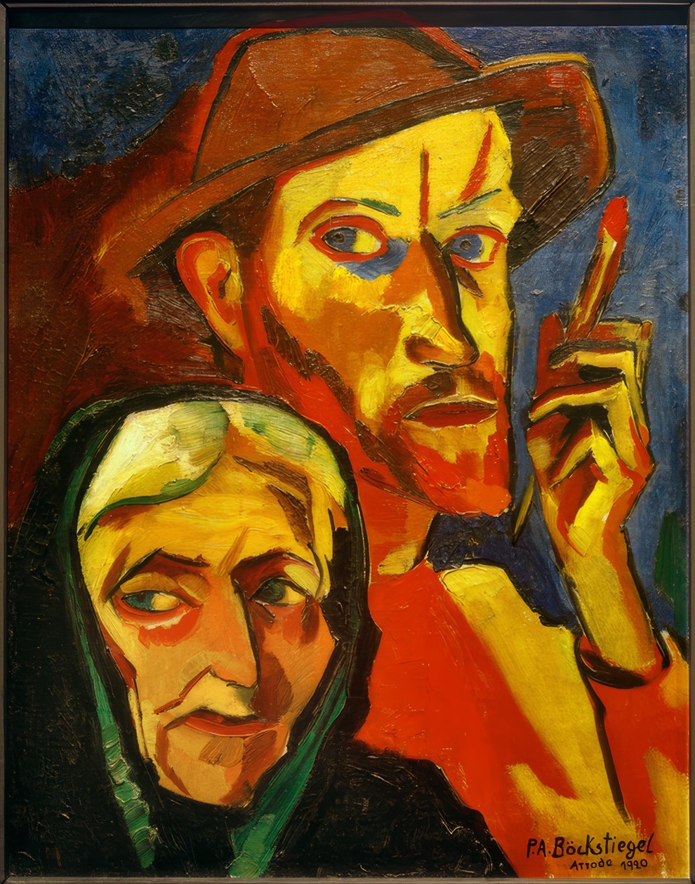 Selbstbildnis mit Mutter von Peter August Böckstiegel