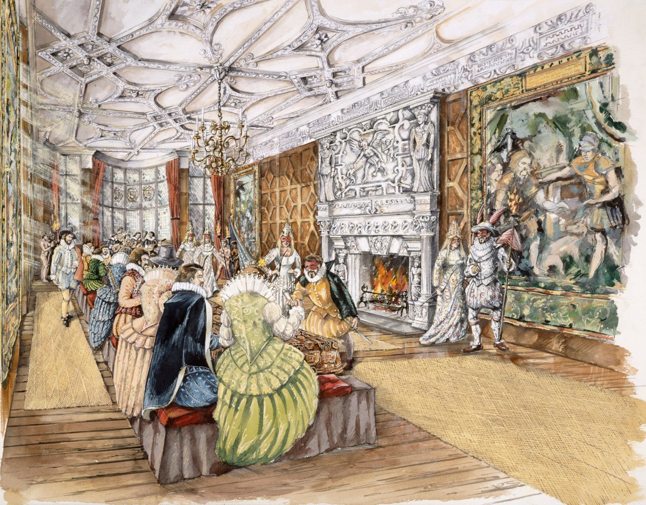 Berry Pomeroy Castle, ca. 1600, ca. 1990-2010 von Peter Dunn