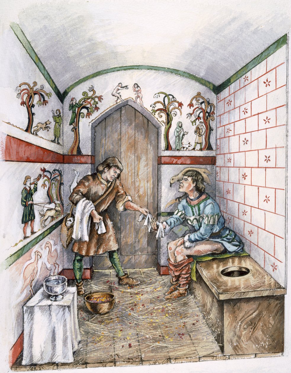 Mittelalterliche Latrine, ca. 1350, ca. 1990-2010 von Peter Dunn