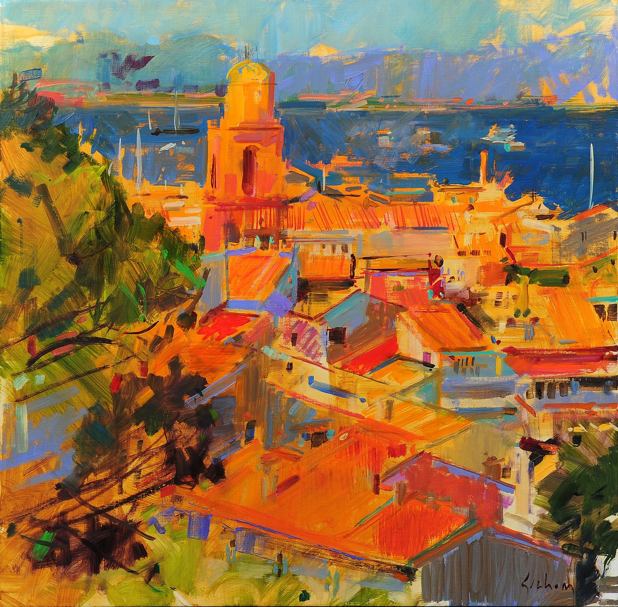 Golf von Saint Tropez von Peter Graham (Contemporary)