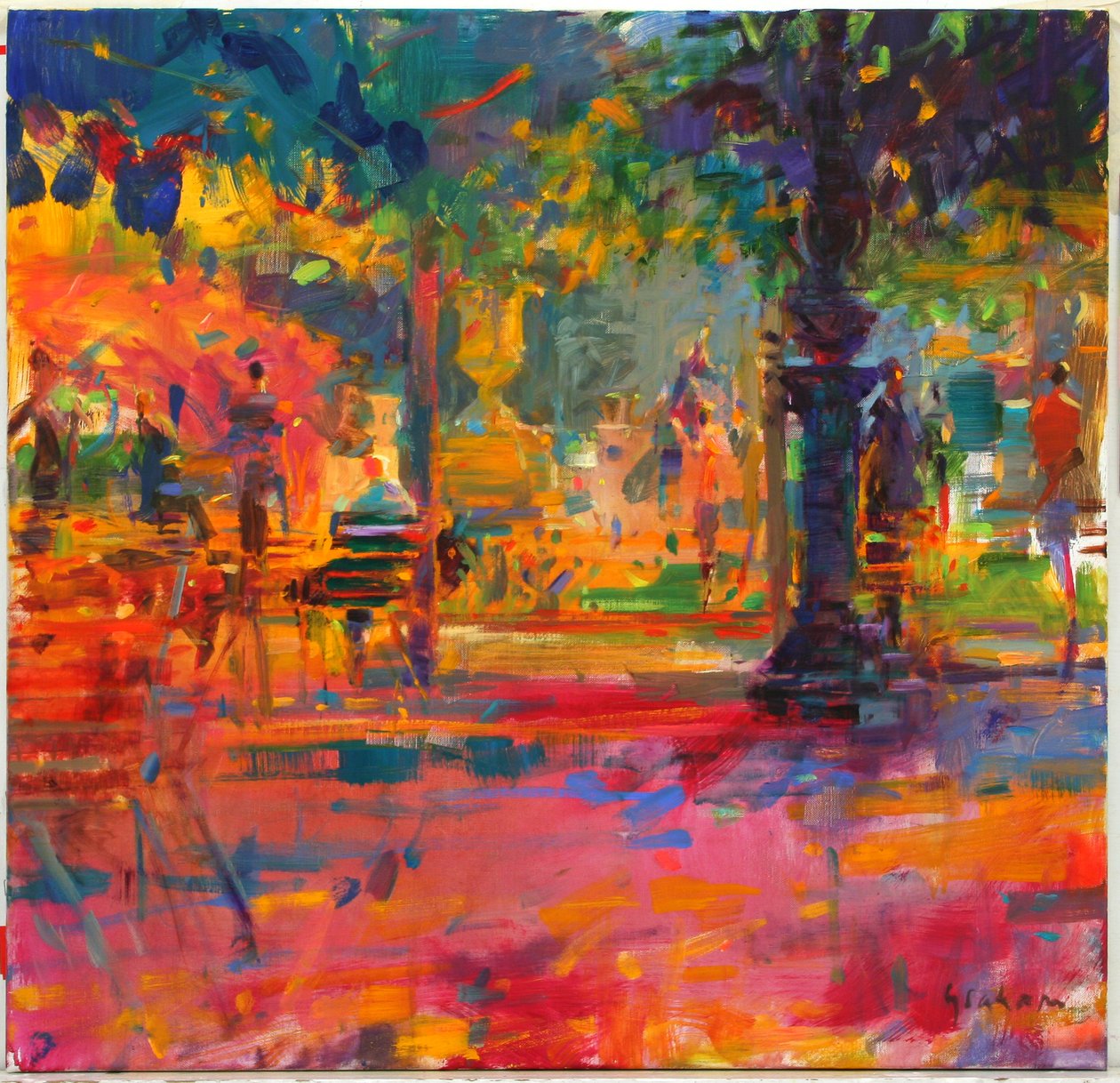Die Terrasse des Gartens von Peter Graham (Contemporary)