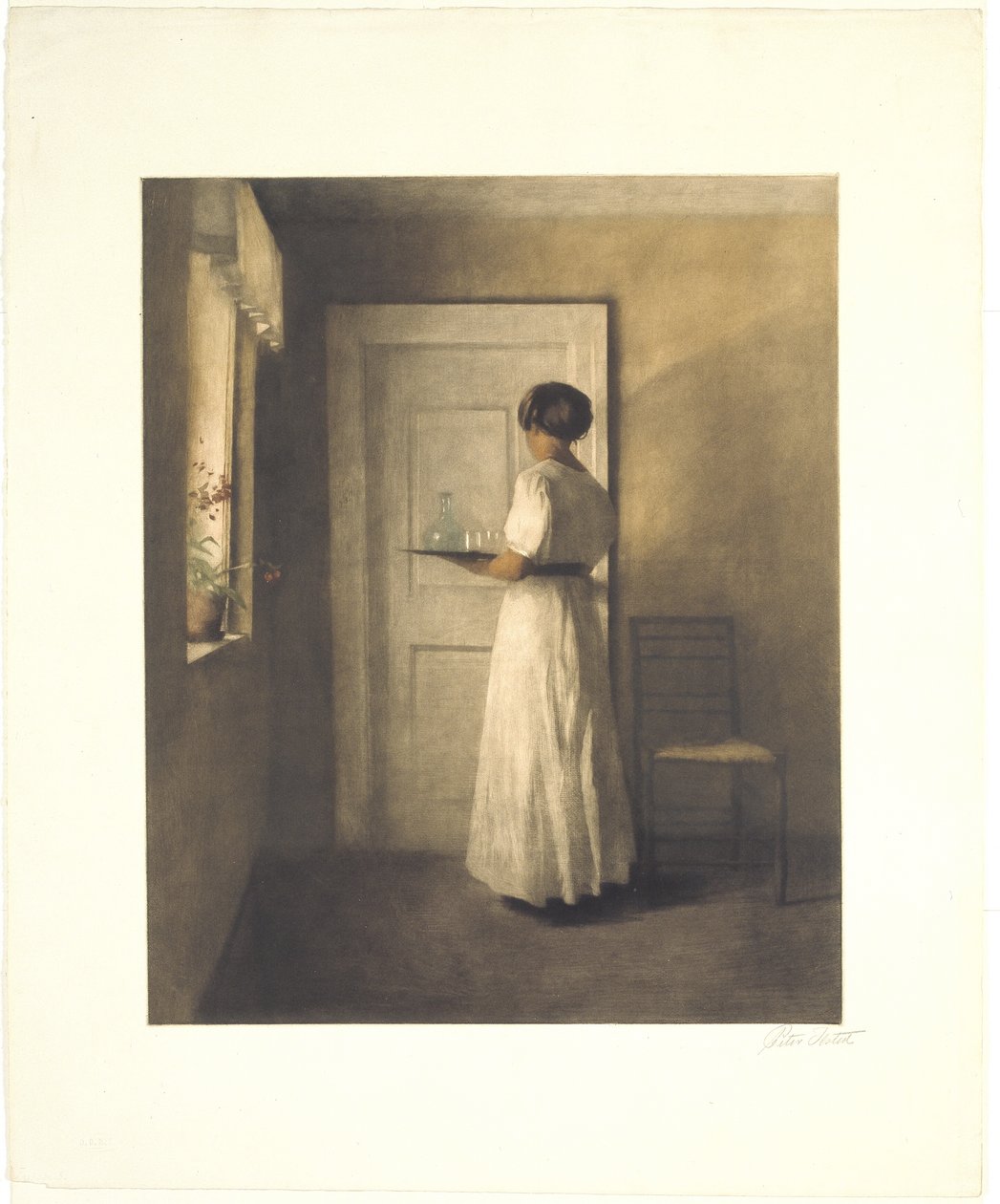 Junges Mädchen mit einem Tablett von Peter Vilhelm Ilsted