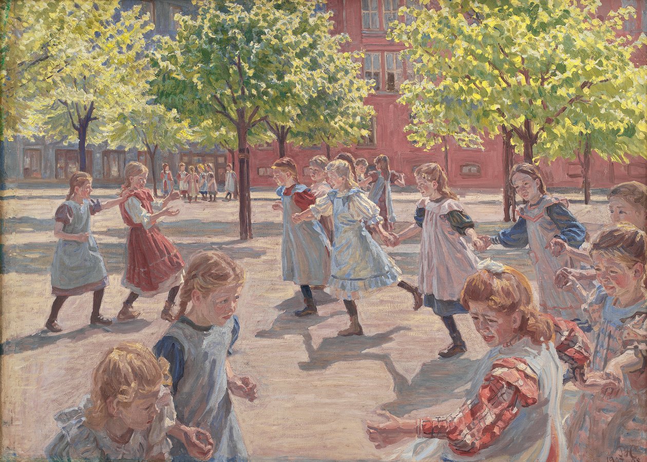 Spielende Kinder, Enghave Platz, 1907-08 von Peter Marius Hansen