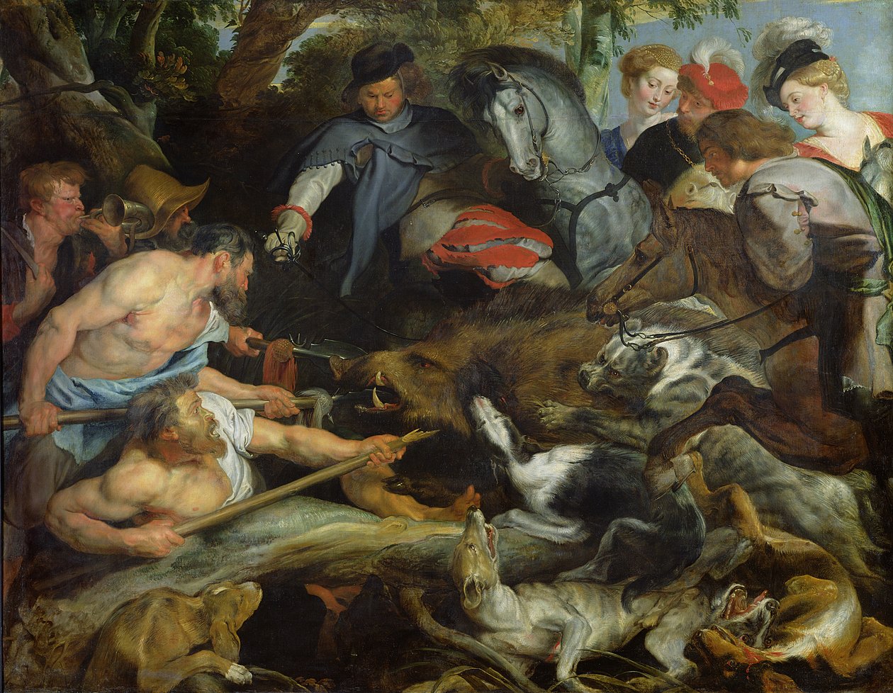 Wildschweinjagd, ca. 1615-16 von Peter Paul Rubens