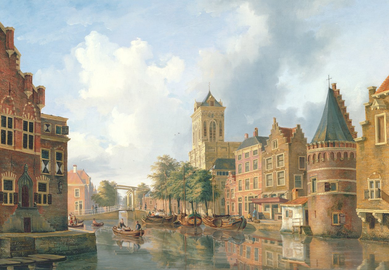 Straßenszene in Amsterdam von Petrus Beretta