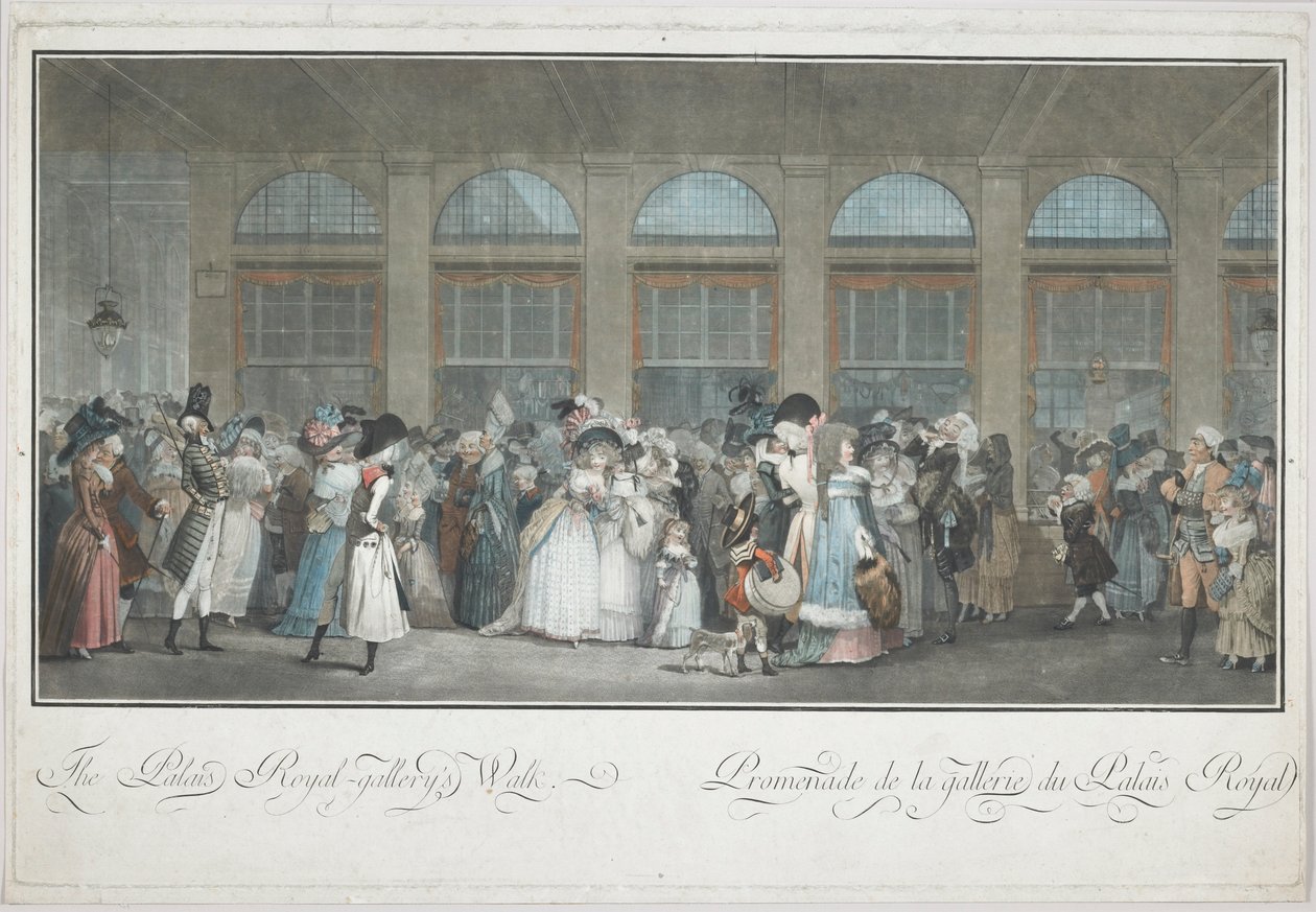 Der Spaziergang in der Galerie des Palais Royal von Philibert Louis Debucourt