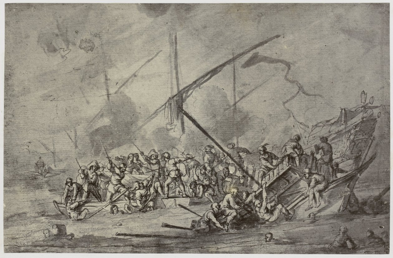 Della Bella, Eine Seeschlacht von Philip Henry Delamotte