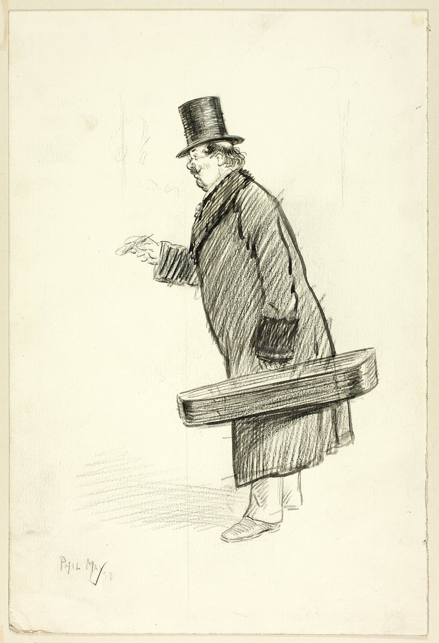Mann mit Geigenkasten von Philip William May