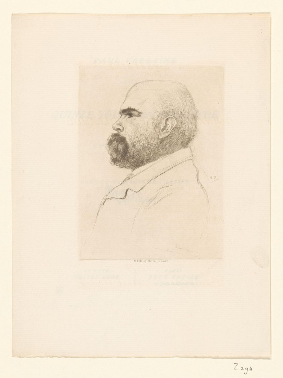 Porträt von Paul Verlaine von Philip Zilcken