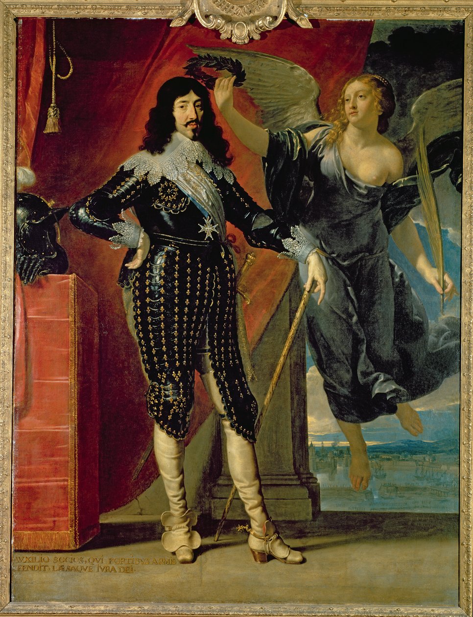 Ludwig XIII. (1601-43) von der Siegesgöttin gekrönt, 1635 von Philippe de Champaigne