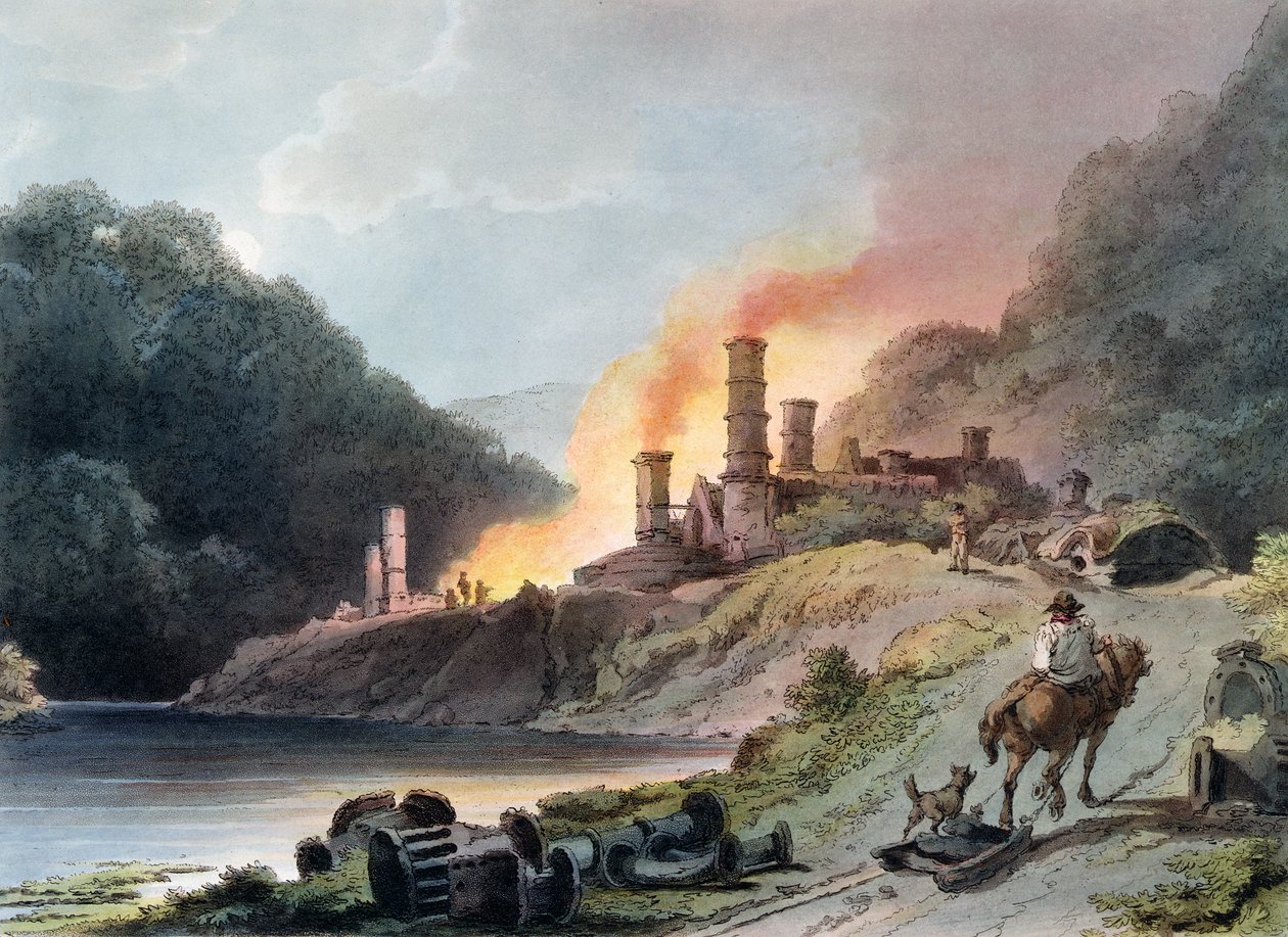 Eisenwerke, Coalbrookdale, graviert von William Pickett, ca. 1805 von Philippe Jacques de Loutherbourg