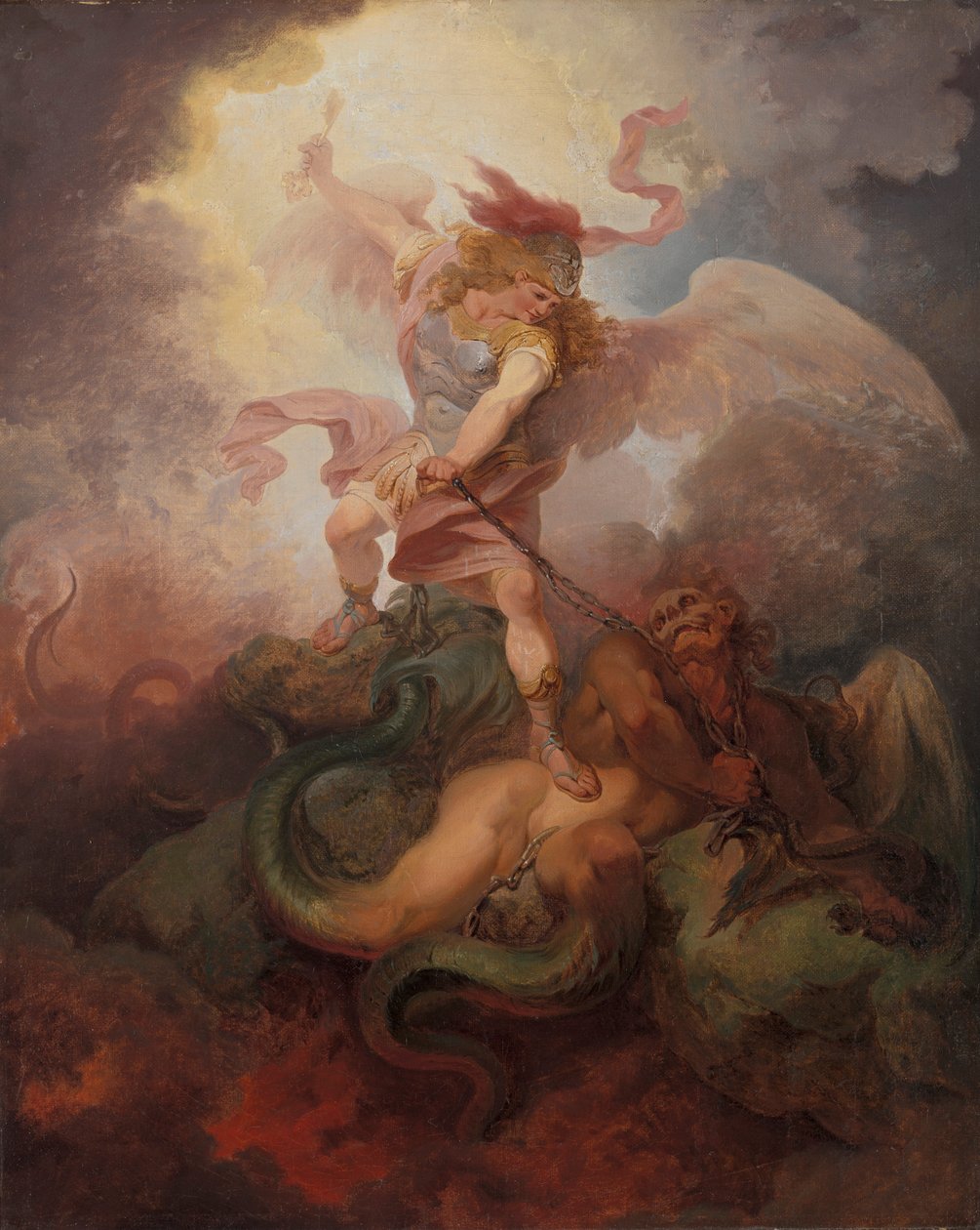 Der Engel, der Satan bindet von Philippe Jacques de Loutherbourg