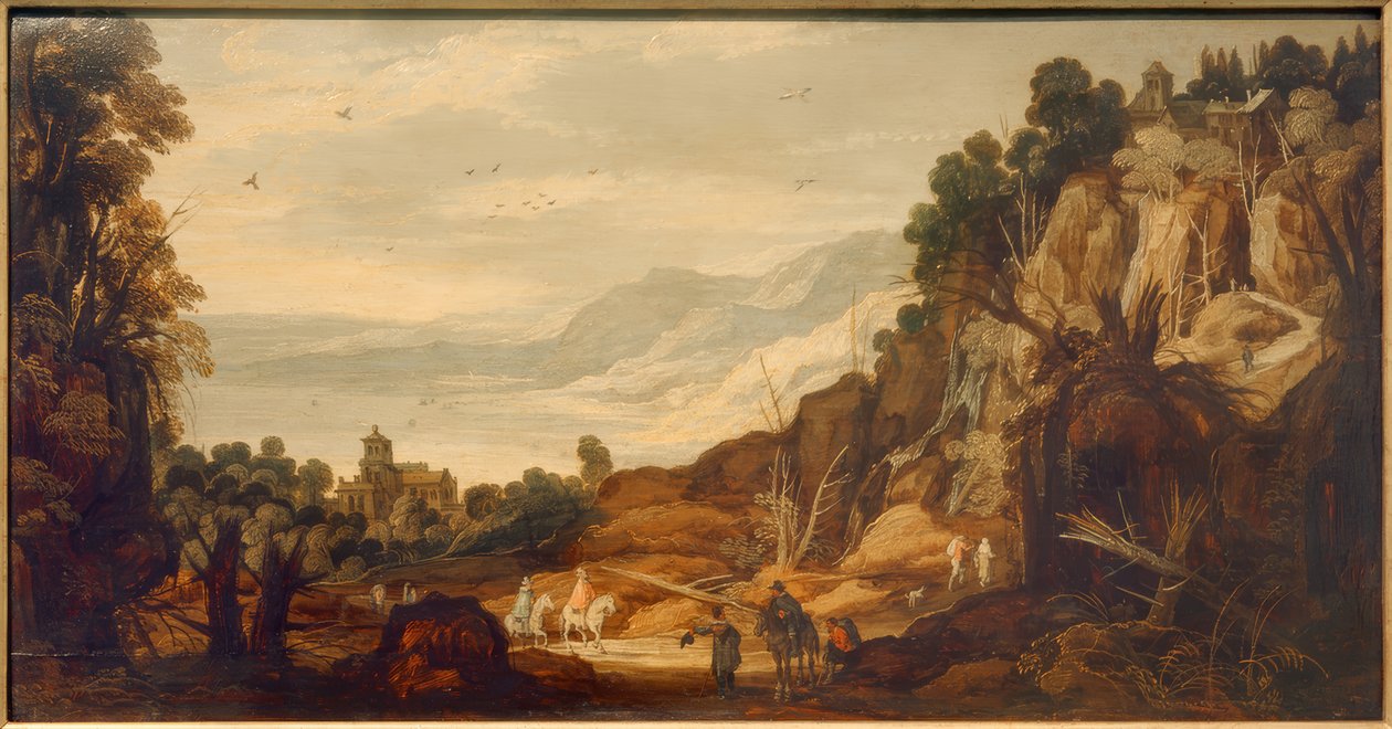 Gebirgslandschaft mit Reitern von Philippe de Momper